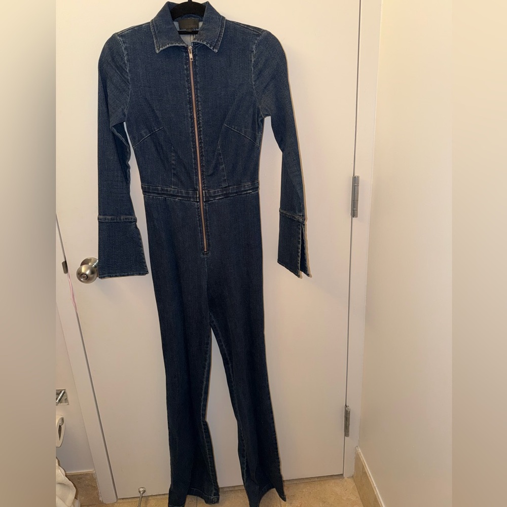 INTERMIX Blue Denim Jumpsuit